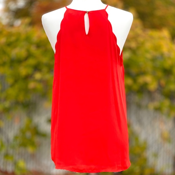 Stella Luce Red Scalloped Halter Blouse ~ Size Large - Picture 3 of 7